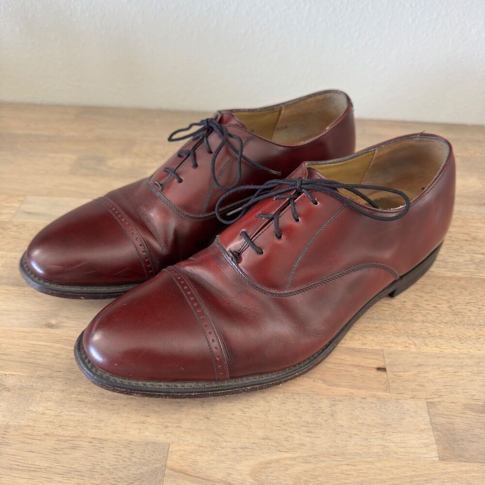 Johnston & Murphy Men's Burgundy Cap Toe Oxford Shoes Size 9.5 M 20-41013